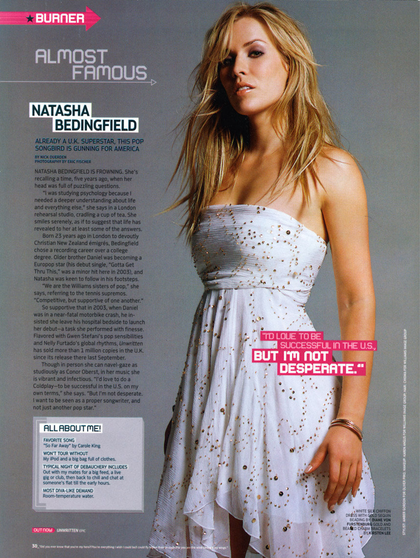 Natasha Bedingfield  by Eric Fischer Photo : Los Angeles
